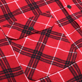 Darrahopens Fashion > Men's Fashion > Men's Shirts Men's 100% Cotton Flannelette Shirt Long Sleeve Plaid Check Flannel w Pockets, Scarlet Ember Plaid, 3XL