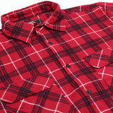 Darrahopens Fashion > Men's Fashion > Men's Shirts Men's 100% Cotton Flannelette Shirt Long Sleeve Plaid Check Flannel w Pockets, Scarlet Ember Plaid, 3XL
