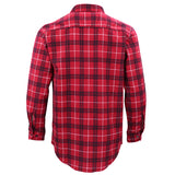 Darrahopens Fashion > Men's Fashion > Men's Shirts Men's 100% Cotton Flannelette Shirt Long Sleeve Plaid Check Flannel w Pockets, Scarlet Ember Plaid, 3XL
