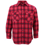 Darrahopens Fashion > Men's Fashion > Men's Shirts Men's 100% Cotton Flannelette Shirt Long Sleeve Plaid Check Flannel w Pockets, Scarlet Ember Plaid, 3XL