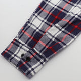 Darrahopens Fashion > Men's Fashion > Men's Shirts Men's 100% Cotton Flannelette Shirt Long Sleeve Plaid Check Flannel w Pockets, Snowfall Navy Plaid, L