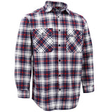 Darrahopens Fashion > Men's Fashion > Men's Shirts Men's 100% Cotton Flannelette Shirt Long Sleeve Plaid Check Flannel w Pockets, Snowfall Navy Plaid, L