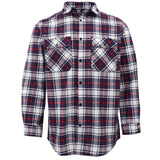 Darrahopens Fashion > Men's Fashion > Men's Shirts Men's 100% Cotton Flannelette Shirt Long Sleeve Plaid Check Flannel w Pockets, Snowfall Navy Plaid, L