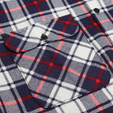 Darrahopens Fashion > Men's Fashion > Men's Shirts Men's 100% Cotton Flannelette Shirt Long Sleeve Plaid Check Flannel w Pockets, Snowfall Navy Plaid, L