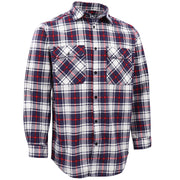 Darrahopens Fashion > Men's Fashion > Men's Shirts Men's 100% Cotton Flannelette Shirt Long Sleeve Plaid Check Flannel w Pockets, Snowfall Navy Plaid, M