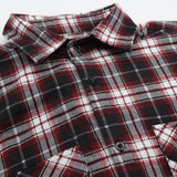 Darrahopens Fashion > Men's Fashion > Men's Shirts Men's 100% Cotton Flannelette Shirt Long Sleeve Plaid Check Flannel w Pockets, Vintage Ash Plaid, M