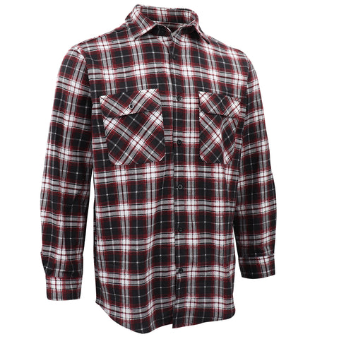 Darrahopens Fashion > Men's Fashion > Men's Shirts Men's 100% Cotton Flannelette Shirt Long Sleeve Plaid Check Flannel w Pockets, Vintage Ash Plaid, M
