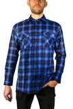 Darrahopens Fashion > Men's Fashion > Men's Shirts Mens 100% Cotton Flannelette Shirt Long Sleeve Check Authentic Flannel - Blue - 6XL