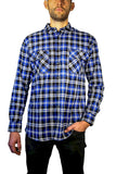 Darrahopens Fashion > Men's Fashion > Men's Shirts Mens 100% Cotton Flannelette Shirt Long Sleeve Check Authentic Flannel - Denim - 7XL