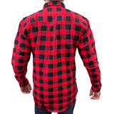 Darrahopens Fashion > Men's Fashion > Men's Shirts Mens Flannelette Long Sleeve Pullover Shirt 100% Cotton Flannel - Half Placket - Red/Black - XXL
