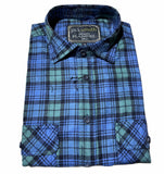 Darrahopens Fashion > Men's Fashion > Men's Shirts Mens Flannelette Long Sleeve Shirt 100% Cotton Authentic Flannel - Half Placket - Green - M