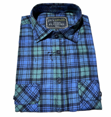 Darrahopens Fashion > Men's Fashion > Men's Shirts Mens Flannelette Long Sleeve Shirt 100% Cotton Authentic Flannel - Half Placket - Green - M