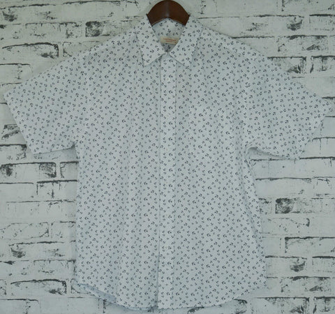Darrahopens Fashion > Men's Fashion > Men's Shirts Mens MARINE ANCHOR SHIRT 100% COTTON Surf Party Short Sleeve Vintage S-6XL - White - 3XL