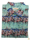 Darrahopens Fashion > Men's Fashion > Men's Shirts Mens Oahu Hawaiian Party Shirt Button Hippie Tops Short Sleeve Beach Holiday - Flamingo On Shore (0498) - S
