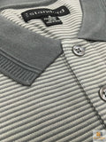 Darrahopens Fashion > Men's Fashion > Men's Shirts Short Sleeve Polo Shirt Top Short Sleeve Quality Loose Fit Adults Striped - Charcoal/Light Grey - M