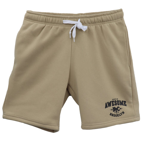Darrahopens Fashion > Men's Fashion > Men's Shorts Men's Fleece Shorts Casual Sports Sweat Pants w Elastic Waist Drawstring Pockets, Beige, 2XL