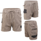 Darrahopens Fashion > Men's Fashion > Men's Shorts Mens Cargo Cotton Work Shorts 10 Pockets Tradies Utility Pants Workwear Trousers, Khaki, 28
