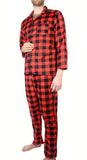 Darrahopens Fashion > Men's Fashion > Men's Sleepwear Mens Flannelette Pyjama Set Sleepwear Soft 100% Cotton PJs Two Piece Pajamas - Red - 3XL