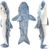 Darrahopens Fashion > Men's Fashion > Men's Sleepwear Shark Onesie Pajamas Blue-Gray Shark 140 Sleeping Bag Blanket Cartoon Jumpsuit Flannel Home Wear for Men and Women