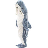 Darrahopens Fashion > Men's Fashion > Men's Sleepwear Shark Onesie Pajamas Blue-Gray Shark 140 Sleeping Bag Blanket Cartoon Jumpsuit Flannel Home Wear for Men and Women