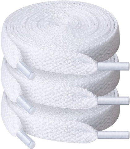 Darrahopens Fashion > Men's Fashion > Men's Sneakers & Sports Shoes Shoelaces - Sports Shoes - 8mm Wide Flat Laces - Running - 3 Pairs