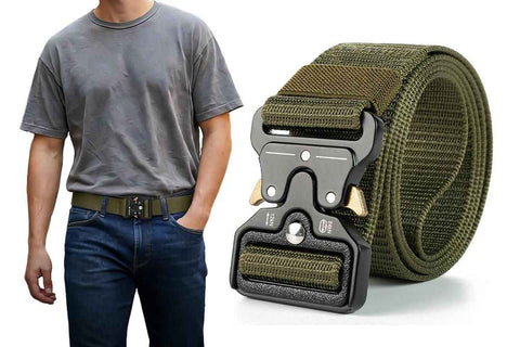 Darrahopens Fashion > Men's Fashion > Men's Suits & Tuxedos Nylon Tactical Belt Quick-Release for Outdoor Work Daily - Army Green