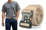 Darrahopens Fashion > Men's Fashion > Men's Suits & Tuxedos Nylon Tactical Belt Quick-Release for Outdoor Work Daily - Khaki