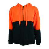 Darrahopens Fashion > Men's Fashion > Men's Sweats & Trackpants HI VIS Jumper Full Zip Hoodie Safety Workwear Fleecy Fleece Jacket Hooded - Orange/Navy - S