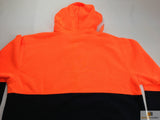 Darrahopens Fashion > Men's Fashion > Men's Sweats & Trackpants HI VIS Jumper Full Zip Hoodie Safety Workwear Fleecy Fleece Jacket Hooded - Orange/Navy - S