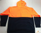 Darrahopens Fashion > Men's Fashion > Men's Sweats & Trackpants HI VIS Jumper Full Zip Hoodie Safety Workwear Fleecy Fleece Jacket Hooded - Orange/Navy - S