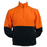 Darrahopens Fashion > Men's Fashion > Men's Sweats & Trackpants HI VIS POLAR FLEECE Jumper 1/2 Half Zip Safety Workwear Fleecy Jacket Unisex - Orange - S
