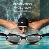 Darrahopens Fashion > Men's Fashion > Men's Swimwear Black Swim Goggles Set with Cap, Nose Clip, Earplugs & Case: Anti-Fog UV Protection for Men & Women