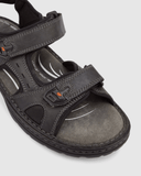 Darrahopens Fashion > Men's Fashion > Men's Thongs & Sandals HUSH PUPPIES SIMMER Mens Leather Adjustable Strap Comfort Sandals Shoes - Black In Australia - Darrahopens