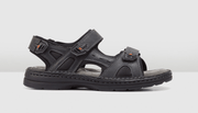 Darrahopens Fashion > Men's Fashion > Men's Thongs & Sandals HUSH PUPPIES SIMMER Mens Leather Adjustable Strap Comfort Sandals Shoes - Black In Australia - Darrahopens