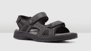 Darrahopens Fashion > Men's Fashion > Men's Thongs & Sandals HUSH PUPPIES SIMMER Mens Leather Adjustable Strap Comfort Sandals Shoes - Black In Australia - Darrahopens