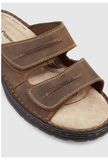 Darrahopens Fashion > Men's Fashion > Men's Thongs & Sandals Hush Puppies Slider Mens Leather Adjustable Strap Sandals Slippers Shoes - Brown In Australia - Darrahopens