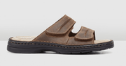 Darrahopens Fashion > Men's Fashion > Men's Thongs & Sandals Hush Puppies Slider Mens Leather Adjustable Strap Sandals Slippers Shoes - Brown In Australia - Darrahopens