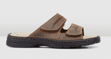 Darrahopens Fashion > Men's Fashion > Men's Thongs & Sandals Hush Puppies Slider Mens Leather Adjustable Strap Sandals Slippers Shoes - Brown In Australia - Darrahopens