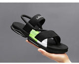 Darrahopens Fashion > Men's Fashion > Men's Thongs & Sandals Men's 3-Color Convertible Sandals & Slippers, Outdoor Non-Slip EVA Thick-Sole Beach Shoes for Dual Wear(black)