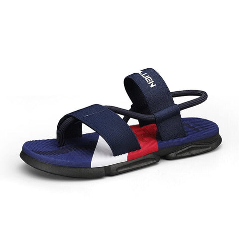 Darrahopens Fashion > Men's Fashion > Men's Thongs & Sandals Men's 3-Color Convertible Sandals & Slippers, Outdoor Non-Slip EVA Thick-Sole Beach Shoes for Dual Wear(dark blue)