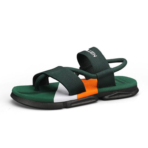 Darrahopens Fashion > Men's Fashion > Men's Thongs & Sandals Men's 3-Color Convertible Sandals & Slippers, Outdoor Non-Slip EVA Thick-Sole Beach Shoes for Dual Wear(green)