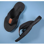 Darrahopens Fashion > Men's Fashion > Men's Thongs & Sandals Men's Outdoor Non-Slip Flip Flops, 6 Colors EVA Lightweight Thick-Sole Beach Sandals for Casual & Sports(black)