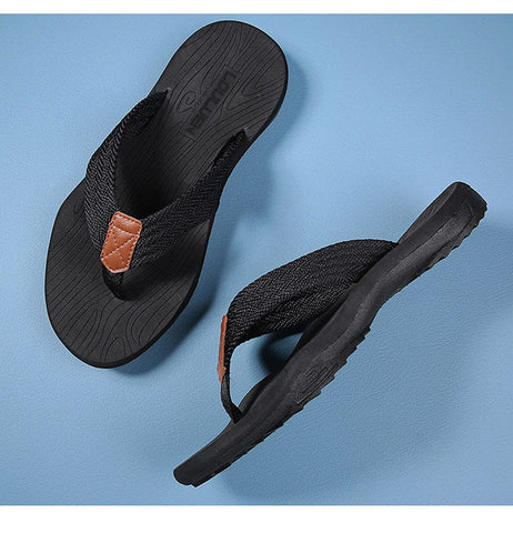 Darrahopens Fashion > Men's Fashion > Men's Thongs & Sandals Men's Outdoor Non-Slip Flip Flops, 6 Colors EVA Lightweight Thick-Sole Beach Sandals for Casual & Sports(black)