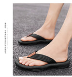 Darrahopens Fashion > Men's Fashion > Men's Thongs & Sandals Men's Outdoor Non-Slip Flip Flops, 6 Colors EVA Lightweight Thick-Sole Beach Sandals for Casual & Sports(black)