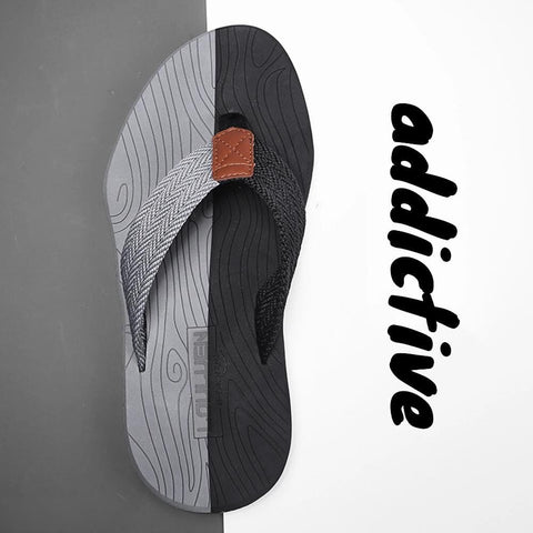 Darrahopens Fashion > Men's Fashion > Men's Thongs & Sandals Men's Outdoor Non-Slip Flip Flops, 6 Colors EVA Lightweight Thick-Sole Beach Sandals for Casual & Sports(black and gray)