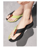 Darrahopens Fashion > Men's Fashion > Men's Thongs & Sandals Men's Outdoor Non-Slip Flip Flops, 6 Colors EVA Lightweight Thick-Sole Beach Sandals for Casual & Sports(black and green)