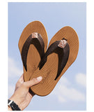 Darrahopens Fashion > Men's Fashion > Men's Thongs & Sandals Men's Outdoor Non-Slip Flip Flops, 6 Colors EVA Lightweight Thick-Sole Beach Sandals for Casual & Sports(khaki)