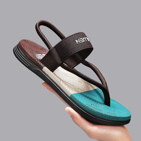 Darrahopens Fashion > Men's Fashion > Men's Thongs & Sandals Men's Outdoor Non-Slip Sandals, 4-Color EVA Lightweight Thick-Sole Beach Slippers for Casual & Sports(brown)