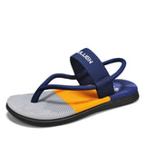 Darrahopens Fashion > Men's Fashion > Men's Thongs & Sandals Men's Outdoor Non-Slip Sandals, 4-Color EVA Lightweight Thick-Sole Beach Slippers for Casual & Sports(dark blue)