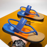 Darrahopens Fashion > Men's Fashion > Men's Thongs & Sandals Men's Outdoor Non-Slip Sandals, 4-Color EVA Lightweight Thick-Sole Beach Slippers for Casual & Sports(royal blue)